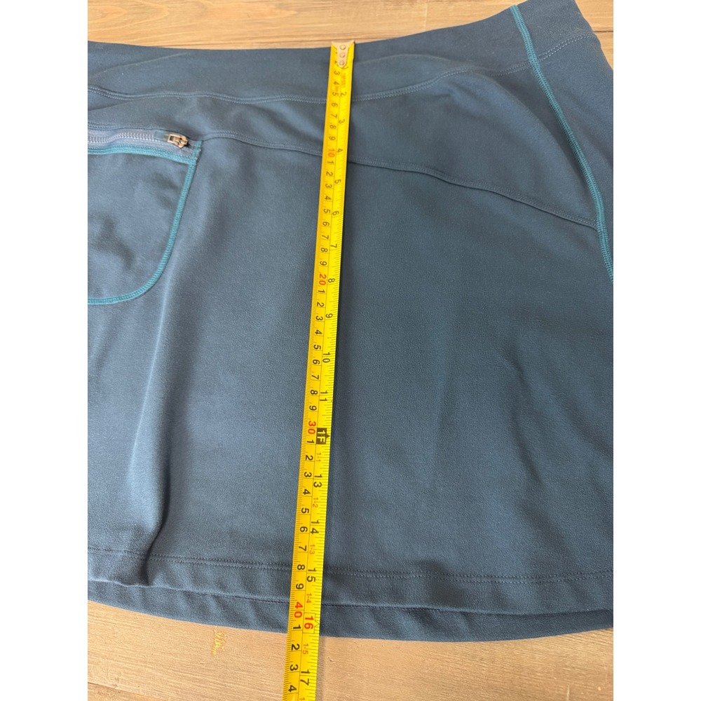 Title Nine Womens Teal Blue Athletic Skirt Zip Pocket Stretch Hiking Skirt L - Picture 6 of 6